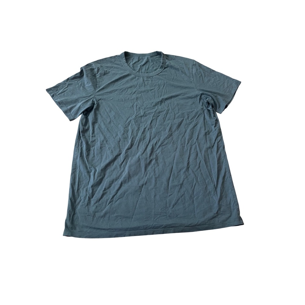 Lululemon Mens Shadow Blue Short Sleeve T-Shirt Crew Neck Large 21x29